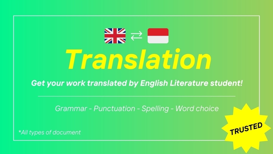 Penerjemahan - TRUSTED English to Indonesian (and vice versa) Translation by English Literature Student - 1