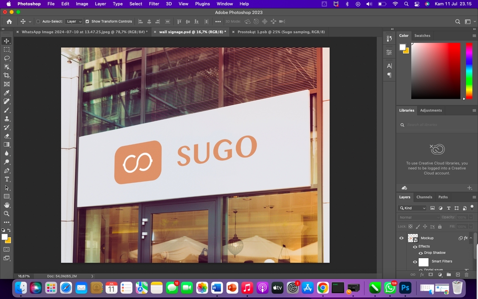 Logo cafe SUGO dengan desain minimalis dan modern, cocok untuk usaha kuliner.