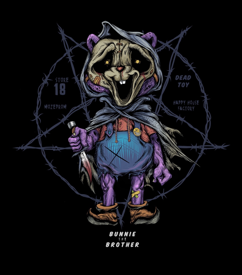 รับวาดภาพประกอบ digital painting สไตล์น่ากลัว ตัวละครตุ๊กตา