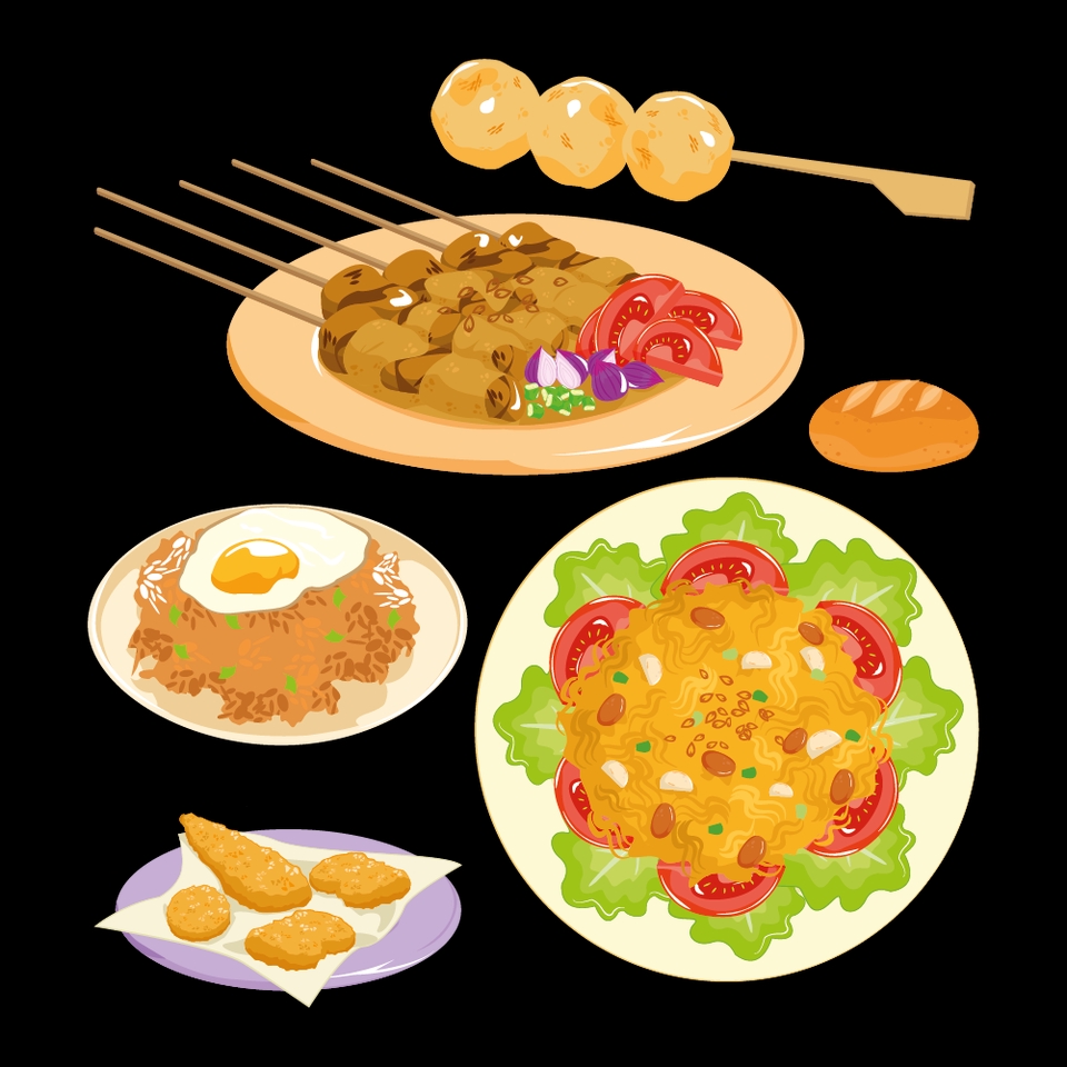 Gambar dan Ilustrasi - Ilustrasi Makanan Handdrawn & Vector, Detail dan High Quality - 7