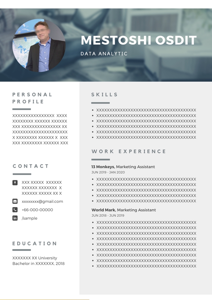 Portfolio & Resume - รับทำ Resume / CV ในแบบบ่งบอกสไลต์ความเป็นคุณ เพิ่มความเป็นมืออาชีพและความน่าเชื่อถือในการสมัครงาน - 7