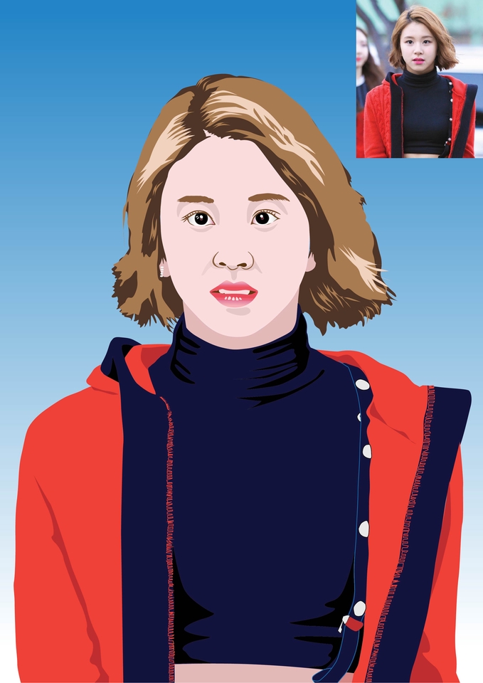 วาดภาพเหมือน Portrait - รับวาดภาพ Portrait แบบ illustrator Vector - 12