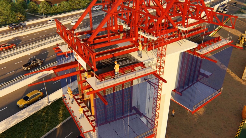 3D & Animasi - Construction Methode Jembatan Long Span Kuningan - Light Rail Transit Jabodebek - 3