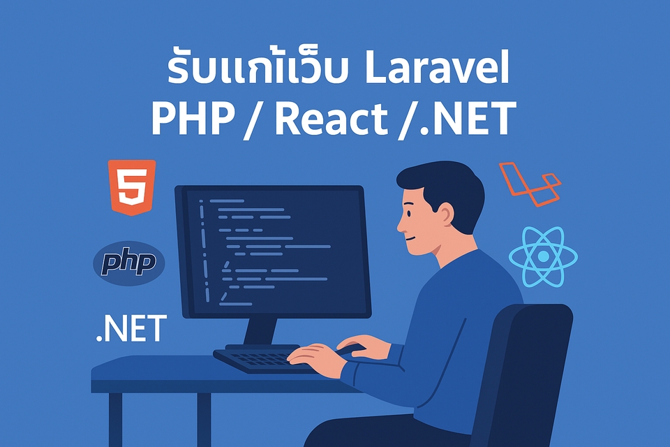 รับทำเว็บไซต์ Laravel PHP React .NET สร้างเว็บไซต์