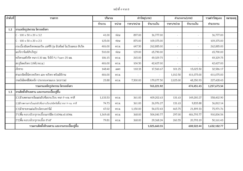 เขียนแบบวิศวกรรมและออกแบบโครงสร้าง - รับคำนวณราคาค่าก่อสร้าง, ประมาณราคาค่าก่อสร้าง, คำนวณราคาค่าก่อสร้าง ปร4. ปร.5 ปร.6 ตามแบบราชการ - 5