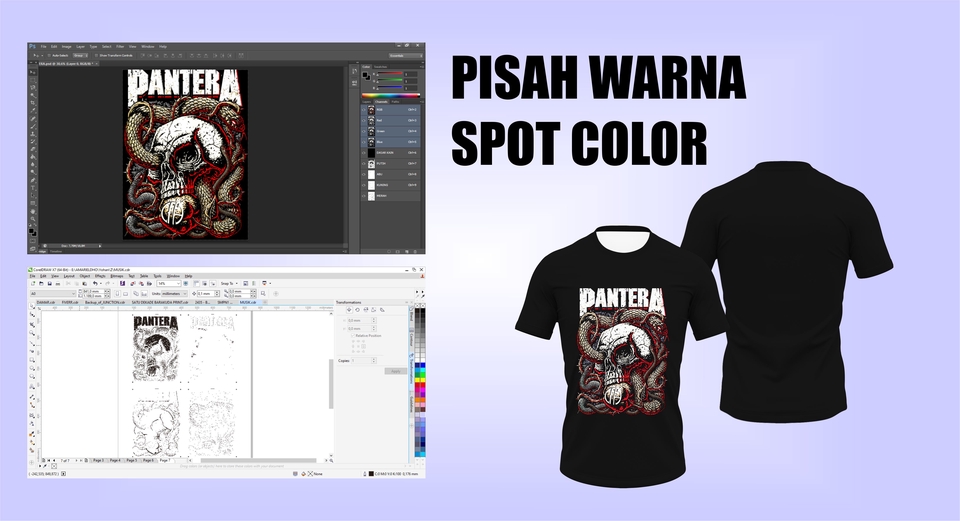 Desain Kaos & Motif - DESAIN JERSEY CUSTOM & SETTING PISAH WARNA SPOT COLOR/VECTOR - 4