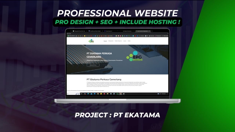 Jasa pembuatan website profesional untuk PT Ekatana Perkasa Cemerlang, dengan desain website modern dan SEO teroptimasi.