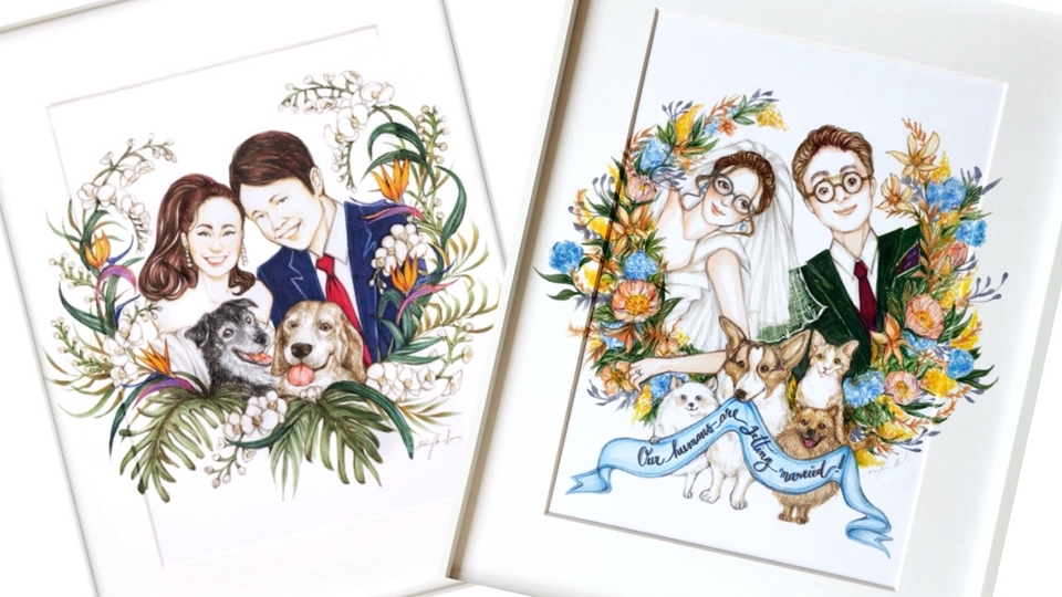 วาดภาพเหมือน Portrait - รับวาดภาพ Portrait illustration สไตล์การ์ตูนน่ารักๆ - 1