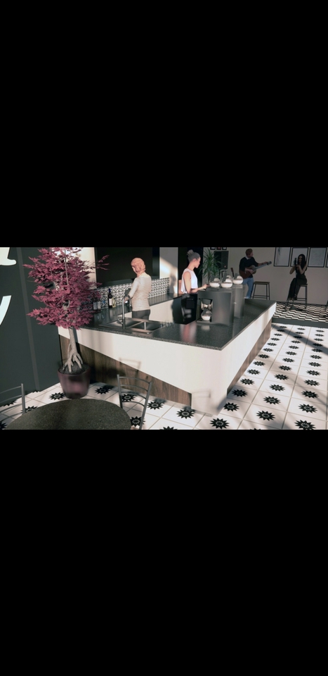 Jasa Desain Cafe Minimalis 3D: Render Cafe Unik