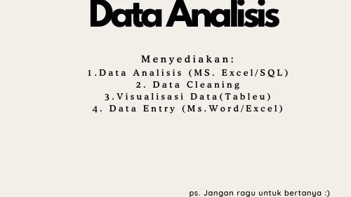 Analisis Data - Analisa Data| Microsoft Excel | SQL | Tableu - 1
