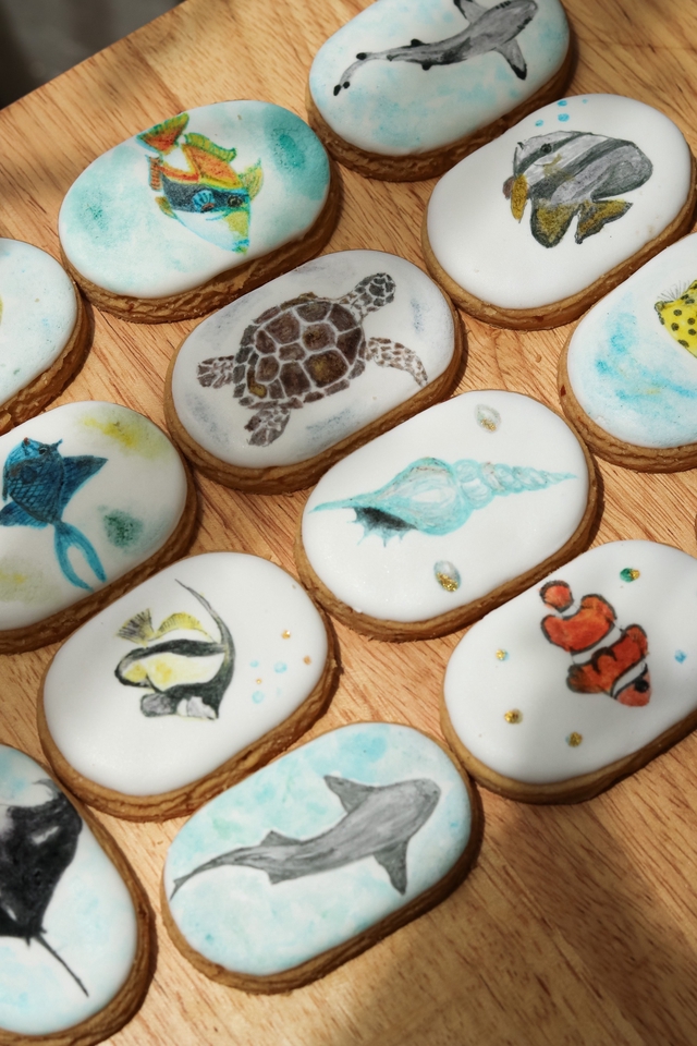 รับทำของขวัญแฮนด์เมด คุกกี้รูปสัตว์ทะเล