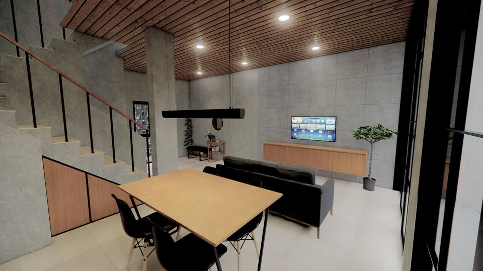 3D & Perspektif - Desain 3D dan Rendering Interior dan Exterior, Desain Rumah Tinggal  - 1