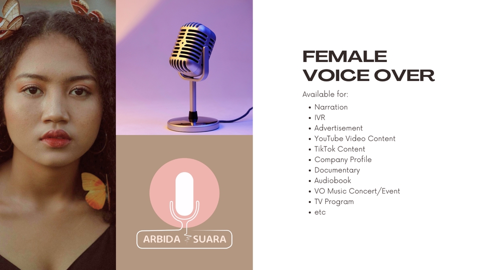 Jasa Pengisi Suara Wanita untuk Iklan, Video, dan Podcast - Harga Terjangkau
