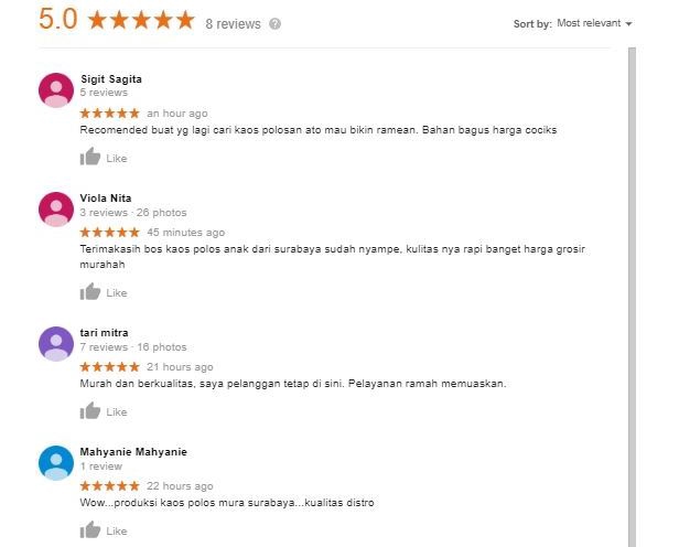 Memberi Review - Jasa Review Google Business Terpercaya, 1 Hari Jadi Untuk 10 Review. - 10