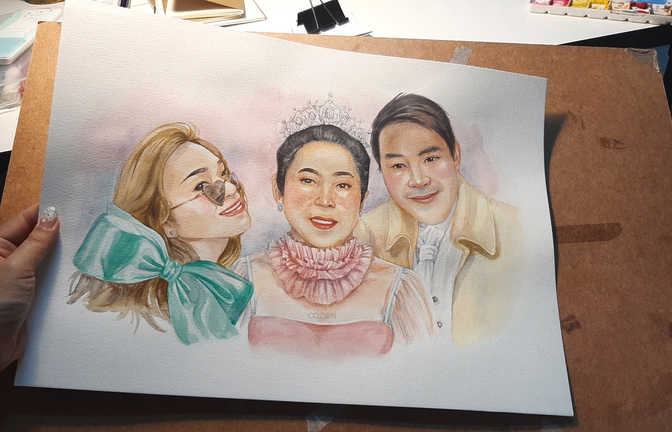วาดภาพเหมือน Portrait - Portrait Watercolor : รับวาดภาพหลากหลาย เน้นคุณภาพ - 8