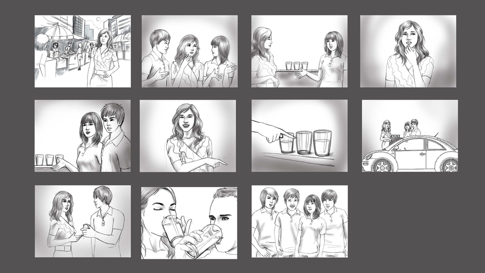 วาด/ออกแบบสตอรี่บอร์ด - รับวาด Storyboard สำหรับงาน โฆษณา  /  Presentation / music video - 3