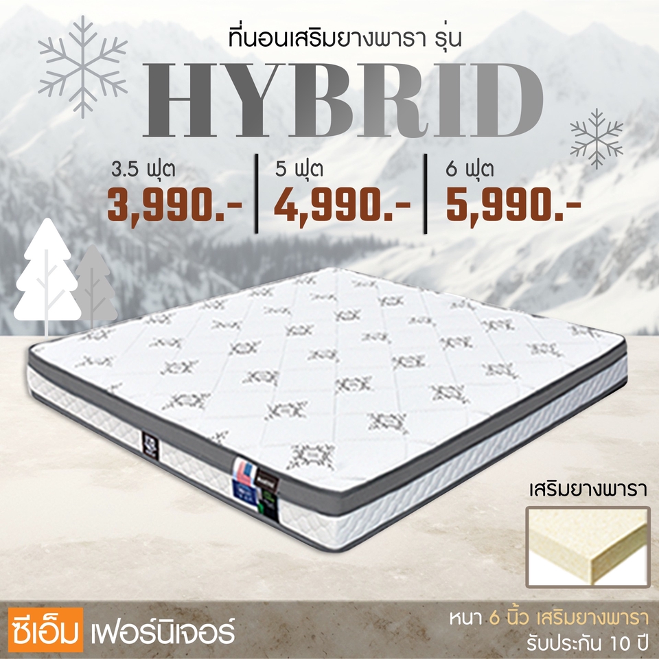 ออกแบบแบนเนอร์เว็บไซต์ โปรโมชั่นที่นอนไฮบริด