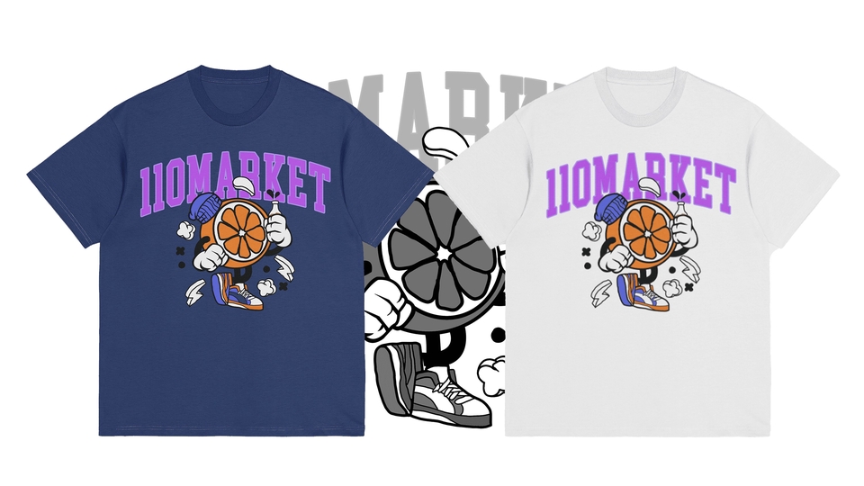Desain kaos distro dengan motif buah jeruk, cocok untuk desain kaos pria dan wanita.