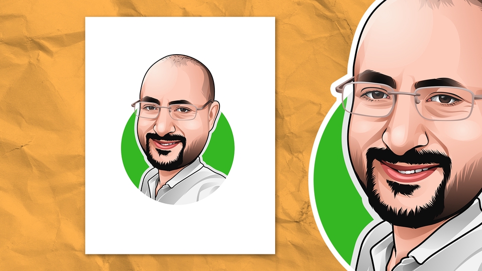 Gambar Potret - Desain Vector Kepala Besar (Big Head)  - 2