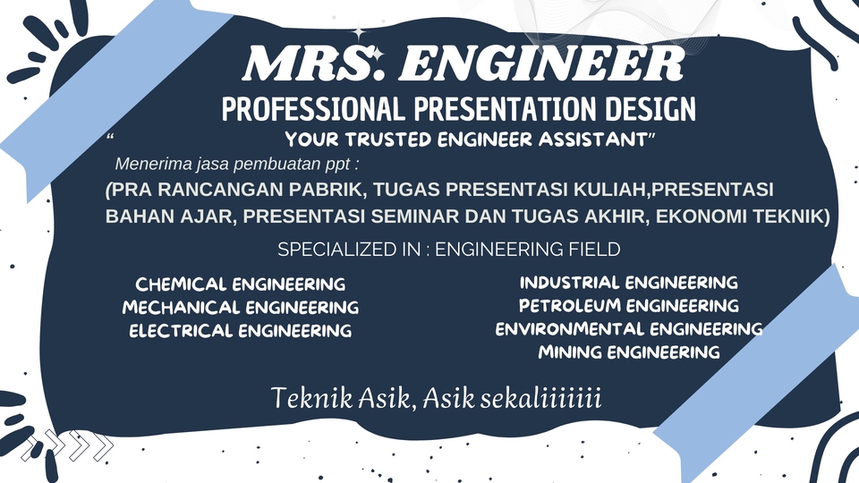 PERHATIAN!! Disini ada Jasa Pembuatan PPT Jurusan Keteknikan (1-3 hari)
