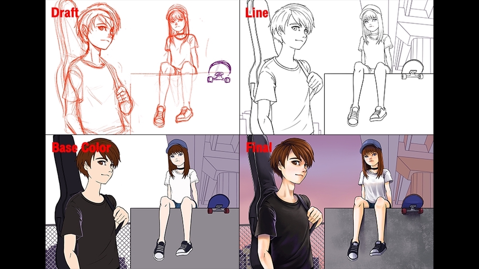วาดภาพการ์ตูน - รับวาดภาพการ์ตูนตามสั่ง Full CG สไตล์ Anime/Manga - 7