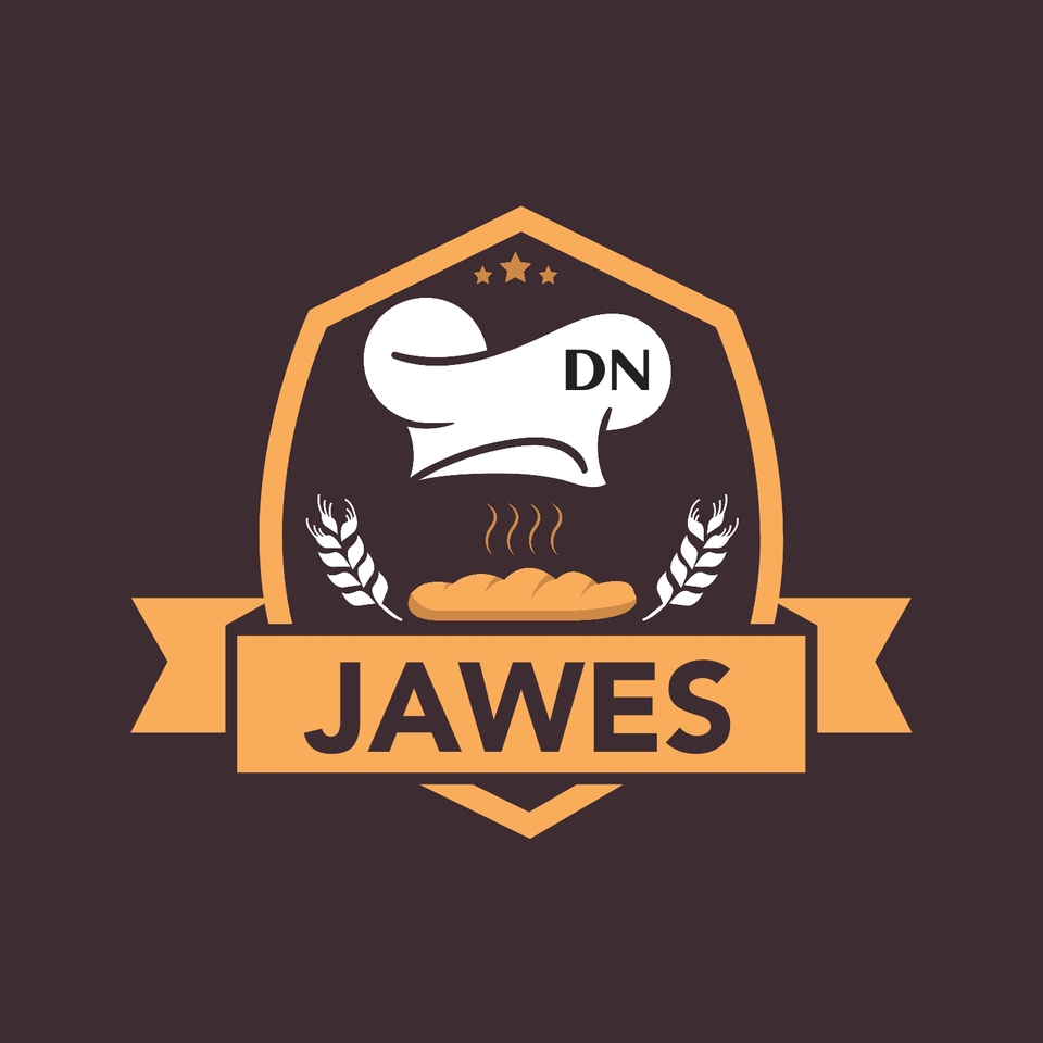 Logo JAWES dengan desain logo restoran dan logo chef untuk jasa desain logo makanan online dan logo cafe