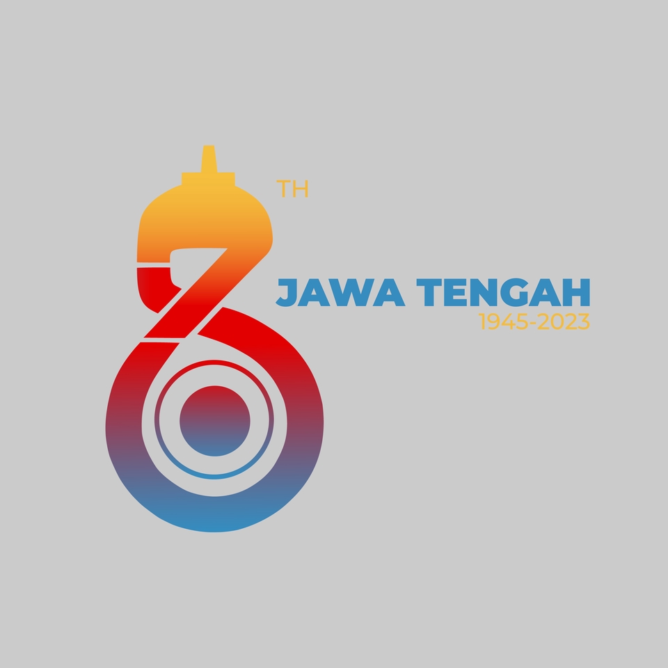 Logo Jawa Tengah ke-78 dengan desain angka 8 yang terinspirasi dari Borobudur, sebuah simbol kekuatan dan persatuan.