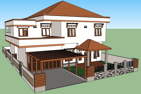 3D & Perspektif - Jasa Gambar Desain Arsitek dan Struktur Modeling 3Dimensi Bangunan Rumah - 4