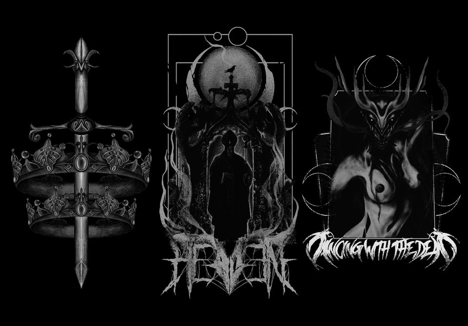 Gambar dan Ilustrasi - Illustrasi dark art untuk desain kaos, kover album dan logo. - 4