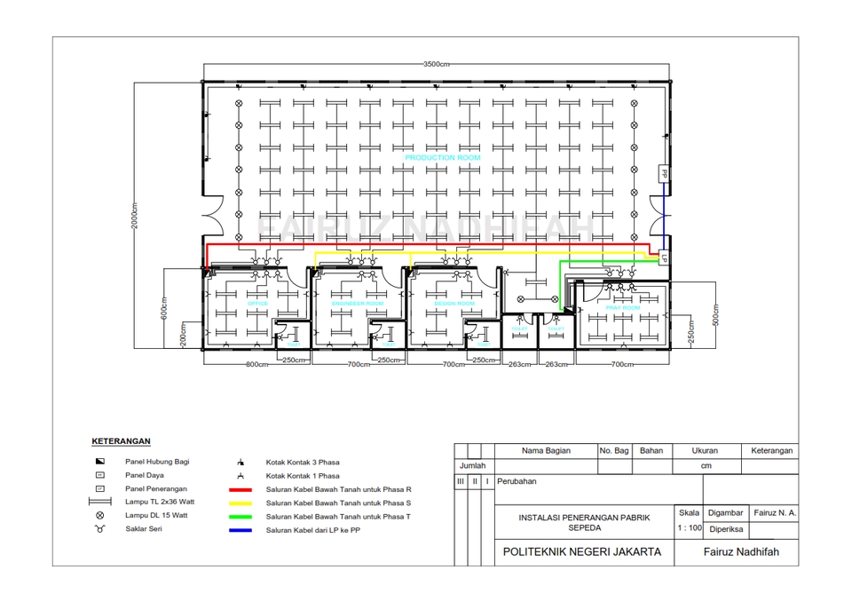 Jasa drafter autocad arsitek interior murah, pembuatan denah ruangan pabrik sepeda di Jakarta