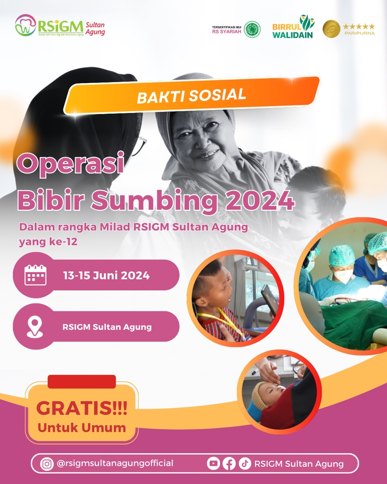 Jasa Desain Banner Instagram Promosi Operasi Bibir Sumbing 2024 di RSIGM Sultan Agung