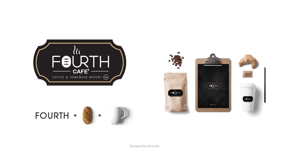 รับออกแบบโลโก้ ร้านกาแฟ fourth cafe