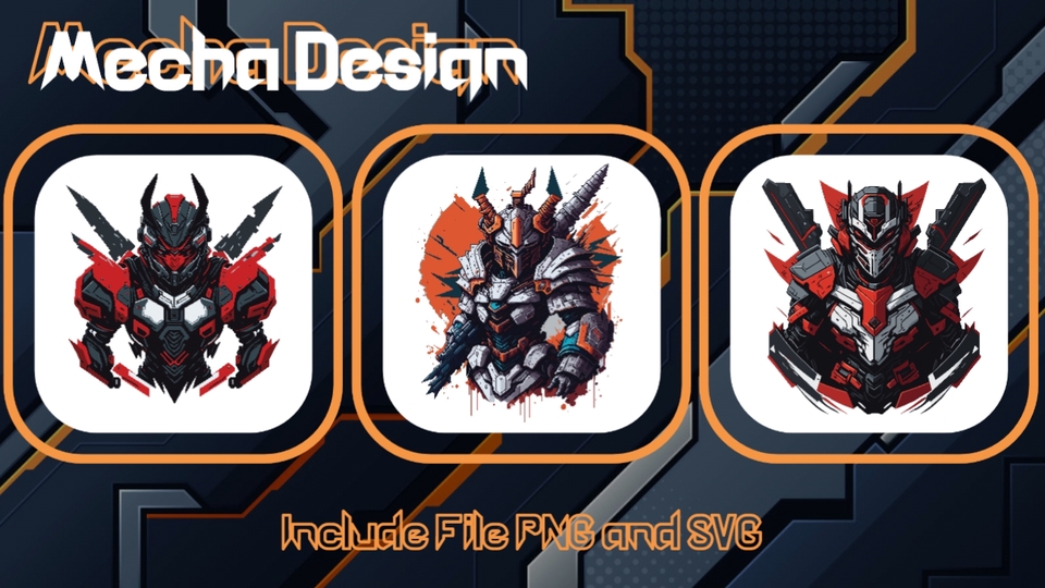 Jasa Lainnya - Vector Futuristic Mecha Designs (Untuk Design Kaos, Marchandise, Poster, Dll) - 3