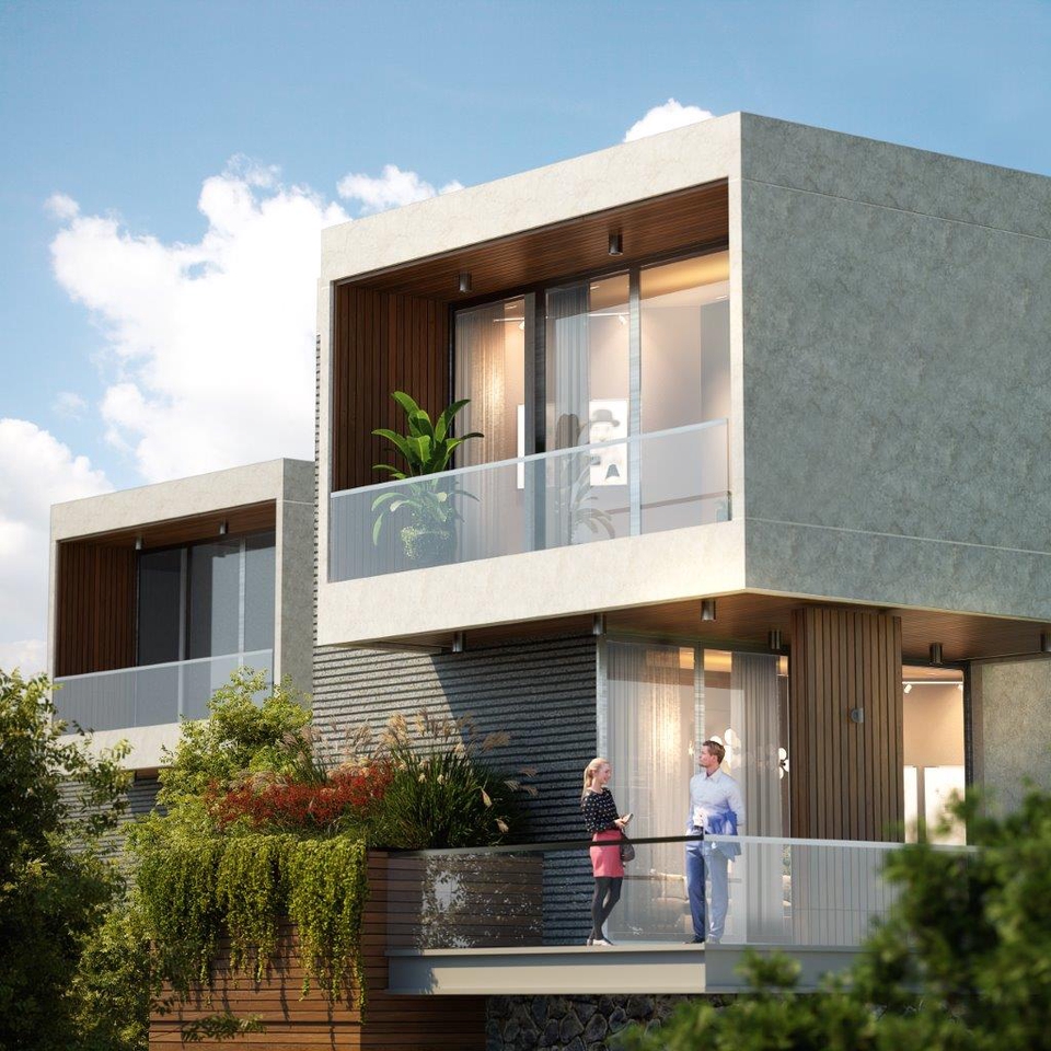 Jasa pembuatan video animasi 3d untuk desain interior rumah modern dengan kolam renang.