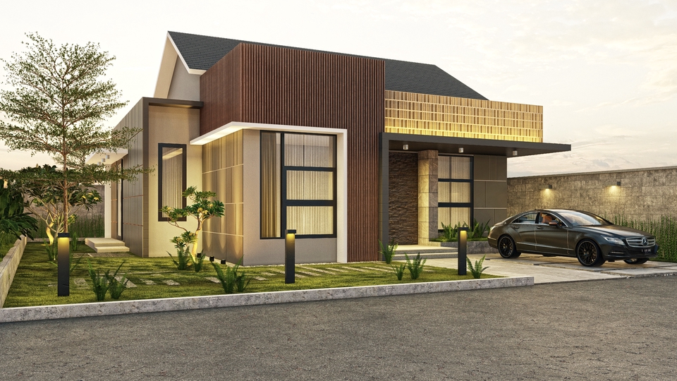 Jasa pembuatan video animasi 3D untuk rumah modern dengan desain minimalis.
