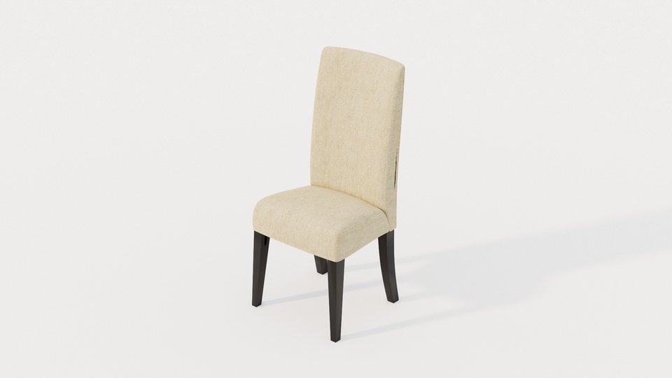 Desain kursi kayu dengan sandaran tinggi untuk ruang makan modern minimalis.