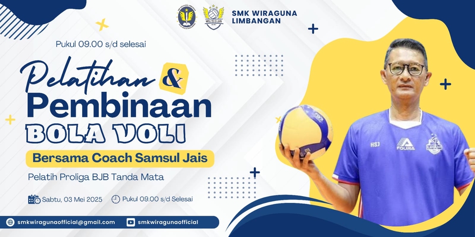 Jasa Desain Banner Instagram Pelatihan Pembinaan Bola Voli Bersama Coach Samsul Jais