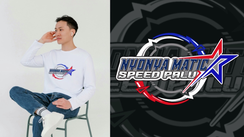 Desain kaos custom dengan motif speed palu dan tulisan nyonya matic cocok untuk desain kaos distro dan baju keren