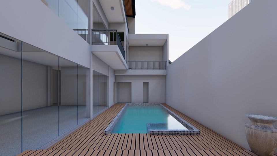 3D & Perspektif - Desain Rumah Bangunan Lengkap (Denah, 3D Eksterior dan Gambar Kerja) - 8