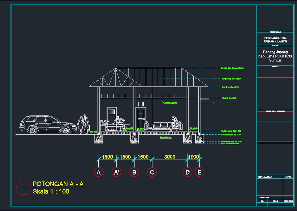 CAD Drawing - AUTOCAD Drawing IMB 1-3 Hari Jadi | Rumah Tinggal | Ruko | Kantor | Mess | Gambar Struktur - 3