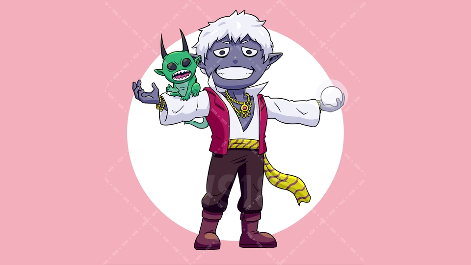 Desain Karakter Berwarna dengan Gaya Anime Chibi atau Kartun.