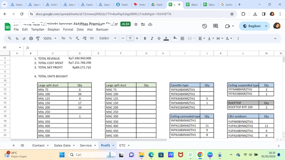 Entri Data - Jasa Entry Data (Ms. Excel, Spreadsheet, Google Sheet) - 2