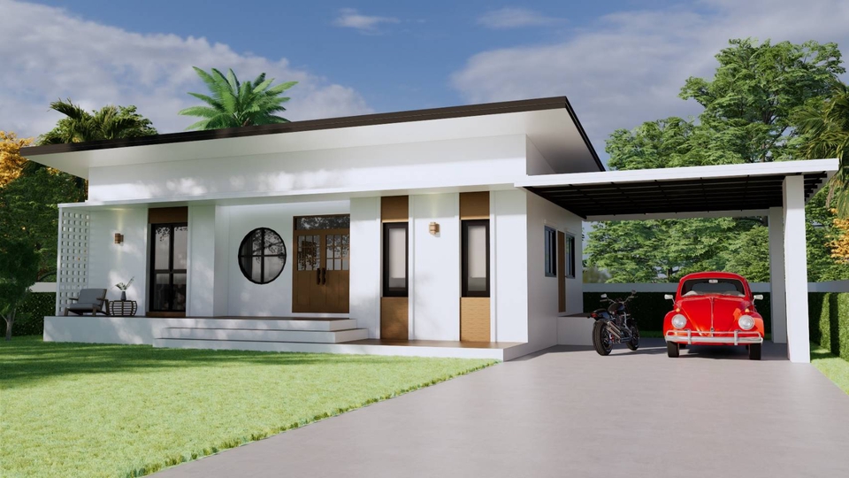 3D Perspective - รับออกแบบภาพ 3D Perspective บ้านพักอาศัย - 7