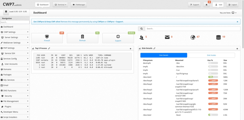 ภาพแสดงการใช้งานแพลตฟอร์ม CWPP7 บริการระบบเซิร์ฟเวอร์ บริการติดตั้งเซิร์ฟเวอร์ บริการซ่อมคอมพิวเตอร์