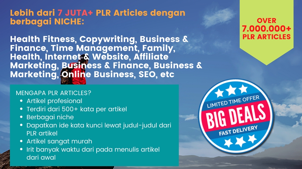 Jasa Lainnya - Jual PLR Article 7.000.000+ Artikel Bebas Hak Cipta Berbagai Niche + Bonus Menarik! - 1