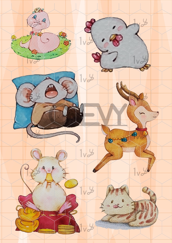 รับวาดรูปสัตว์น่ารัก สไตล์การ์ตูน