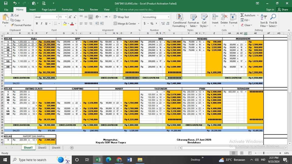 Jasa data entry Excel untuk proyek perhitungan dan analisa data.