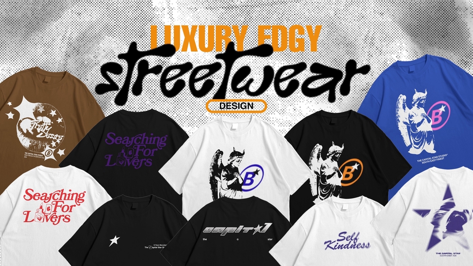 DESAIN KAOS, TSHIRT, HOODIE, CREWNECK, CELANA EDGY STREETWEAR UNTUK BRAND