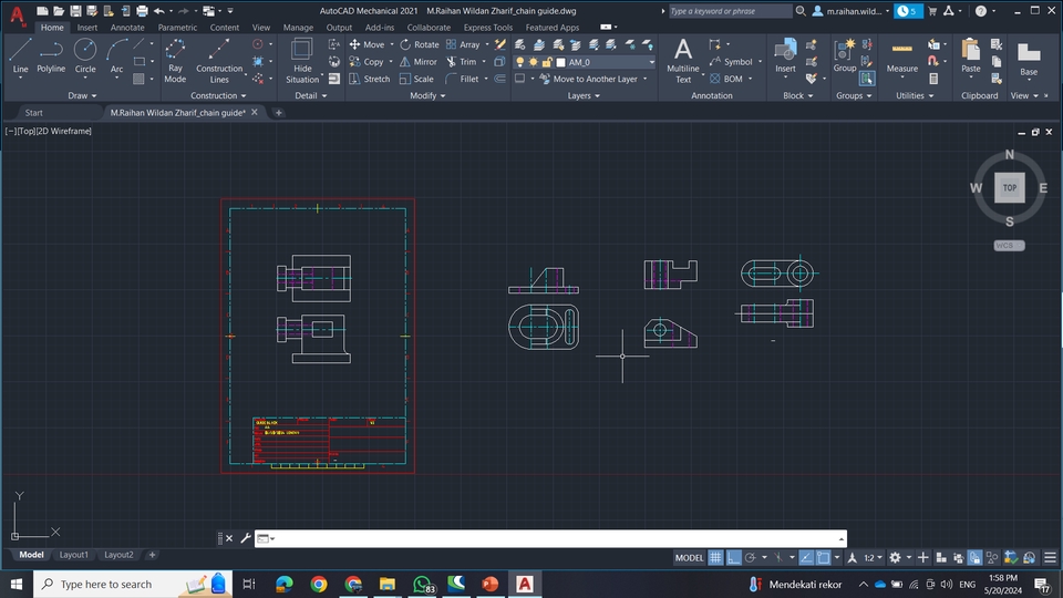 Jasa drafter autocad murah, gambar autocad detail untuk desain mekanikal.