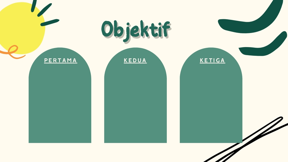 Jasa desain presentasi PowerPoint dengan template 3 slide: pertama, kedua, dan ketiga, desain minimalis dan modern.